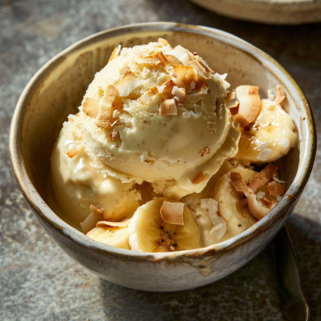 Tropical Banana Coconut Ice Cream Recipe - Recipe Image