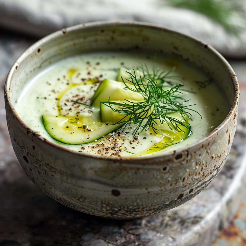 Cucumber Yogurt Cold Soup Recipe - Recipe Image