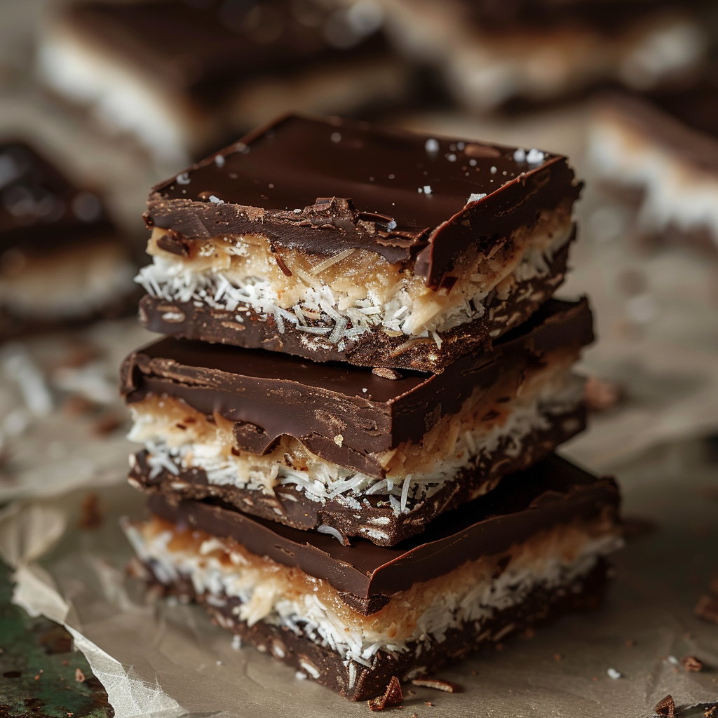 No-Bake Chocolate Coconut Bars Recipe - Recipe Image