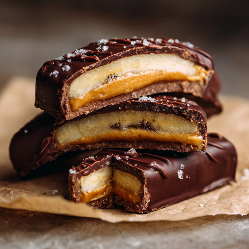 Frozen Banana Snickers Bites 🍌🍫 Recipe - Recipe Image