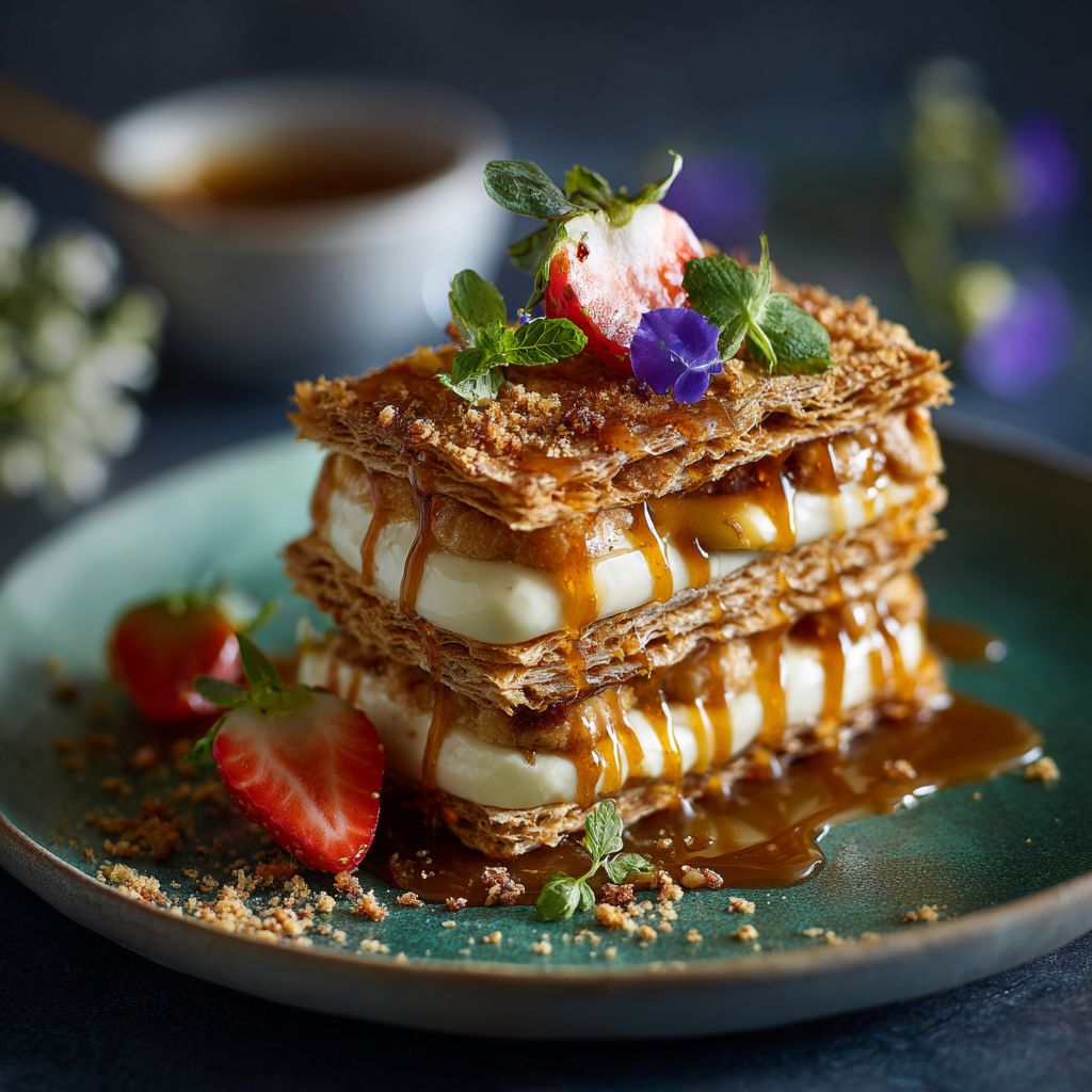Vanilla Bean Mille-Feuille with Caramelized Layers Recipe - Recipe Image