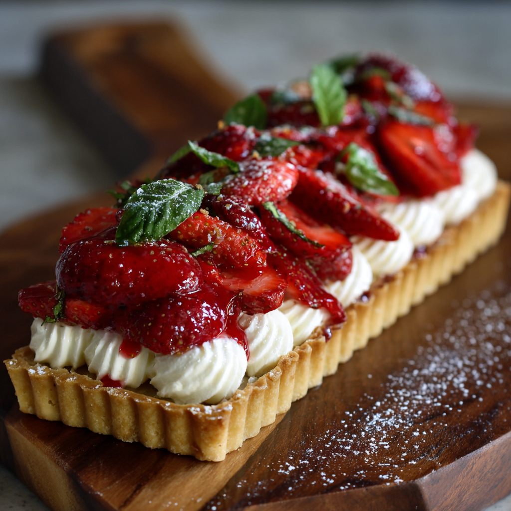 Strawberry Basil Tart with Diplomat Cream Recipe 3 Strawberry Basil Tart with Diplomat Cream Recipe - Recipe Image