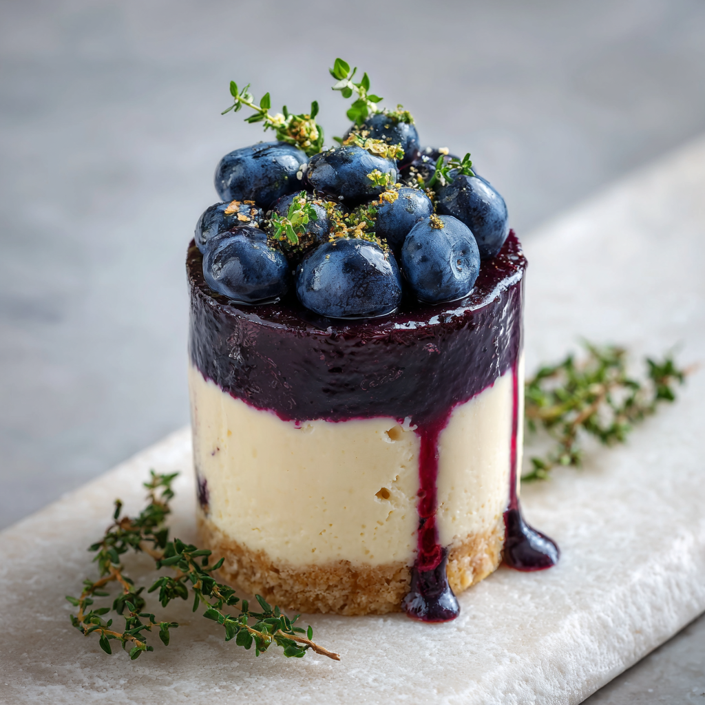 Blueberry Thyme Cheesecake Cylinder Recipe - Recipe Image
