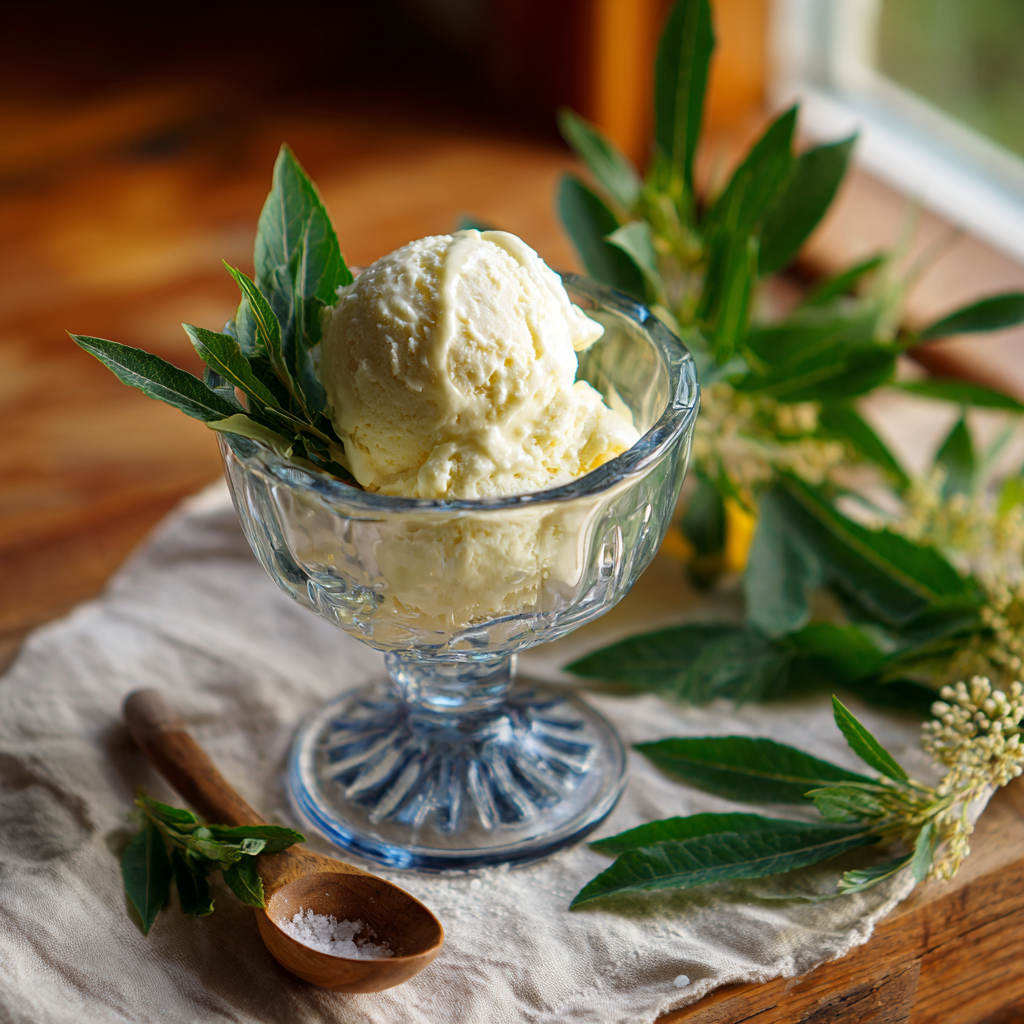 Lemon Verbena Ice Cream Glass Recipe - Recipe Image