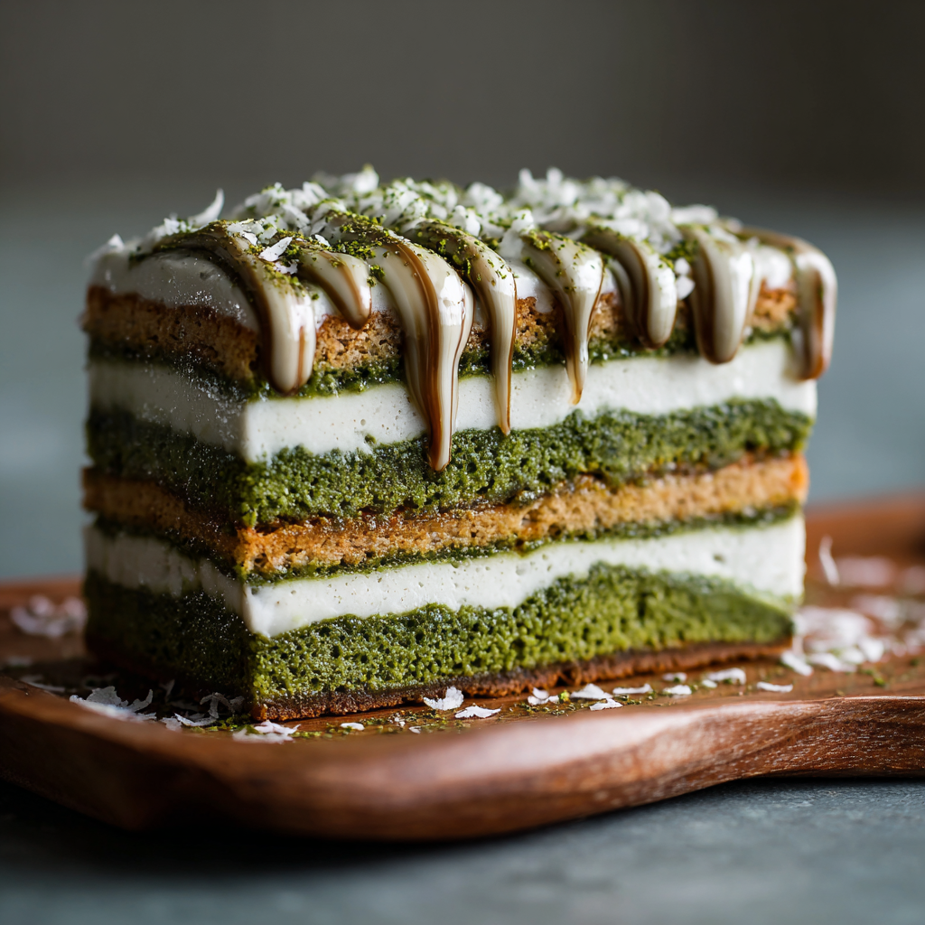 Iced Matcha Coconut Layers Recipe - Recipe Image