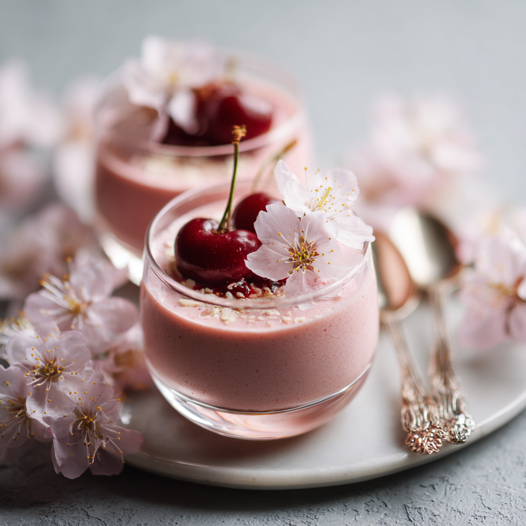 Cherry Blossom Yogurt Mousse Recipe - Recipe Image