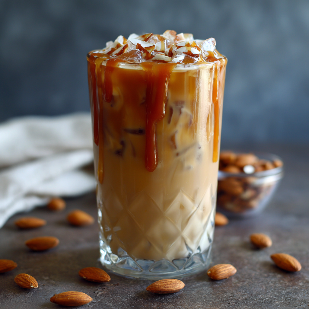 Iced Caramel Almond Latte Recipe - Recipe Image