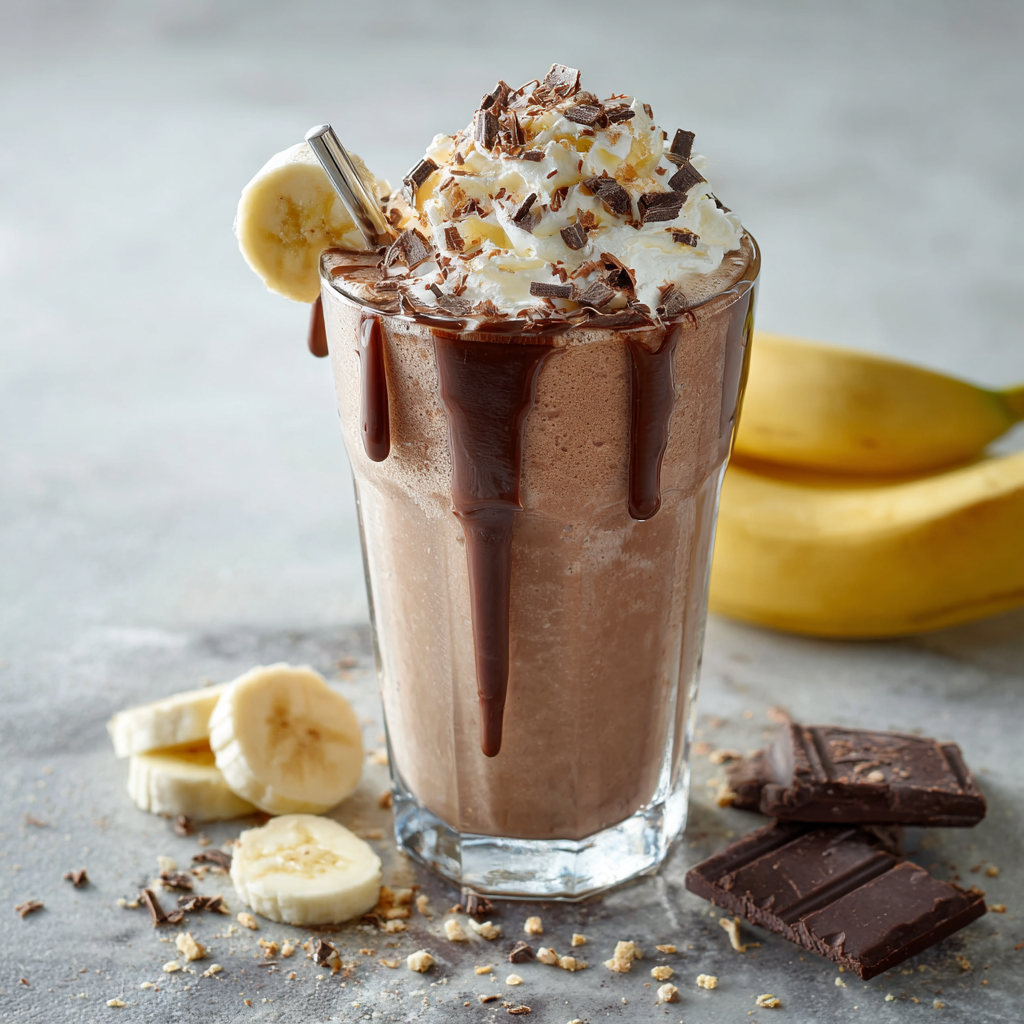 Chocolate Banana Ice Shake Recipe - Recipe Image