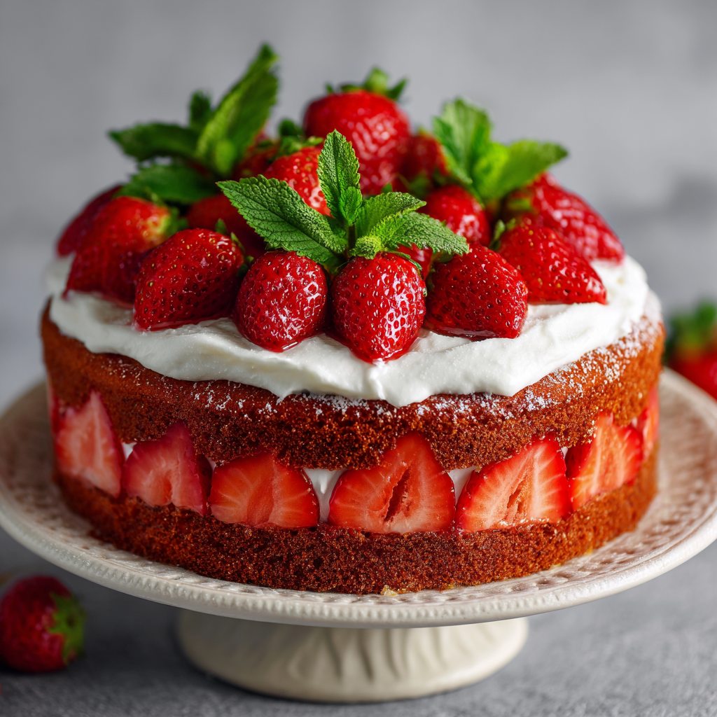 Strawberry Cake Recipe - Recipe Image