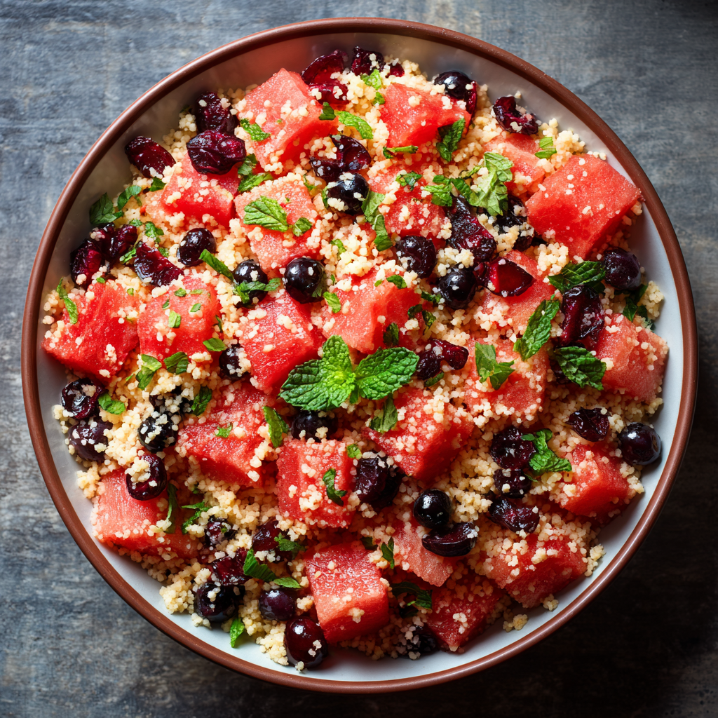 Watermelon Cranberry Couscous Salad Recipe - Recipe Image