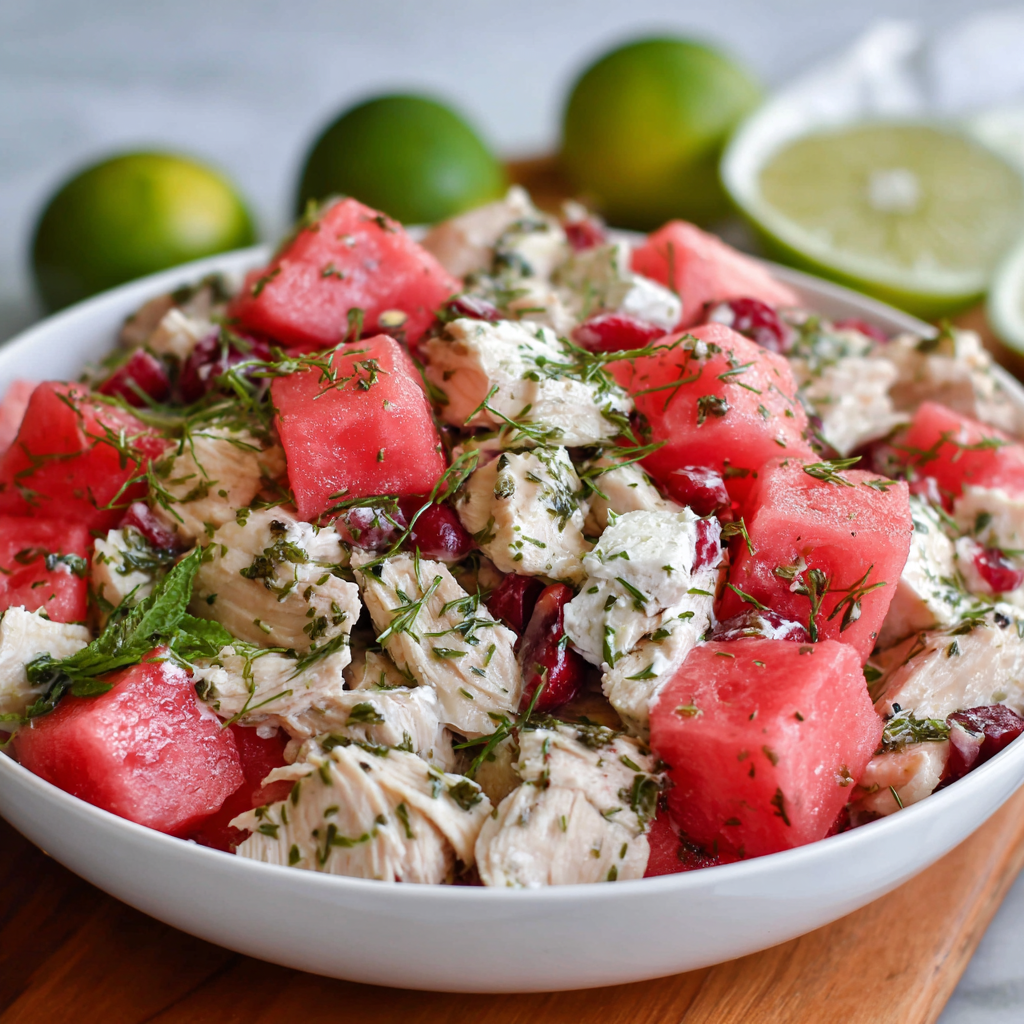 Watermelon Cranberry Chicken Salad Recipe - Recipe Image