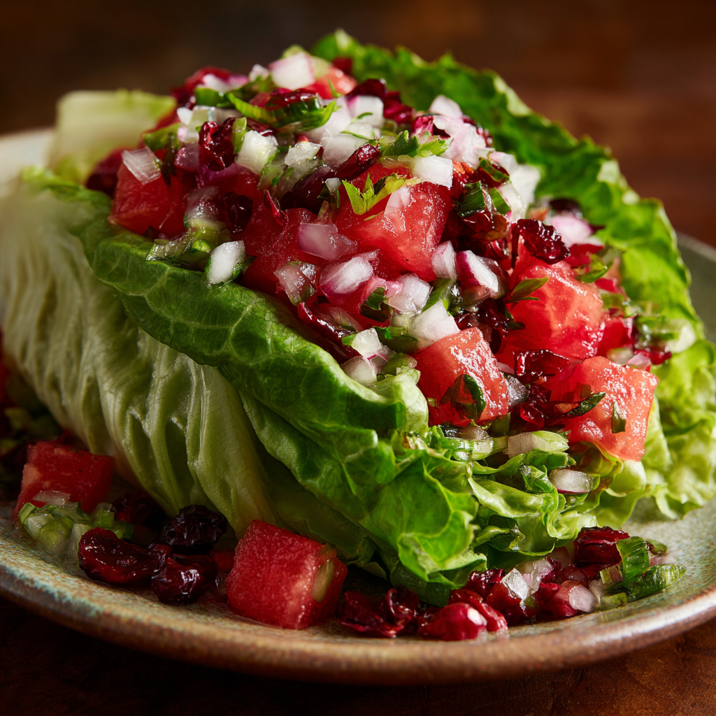 Watermelon Cranberry Stuffed Lettuce Recipe - Recipe Image