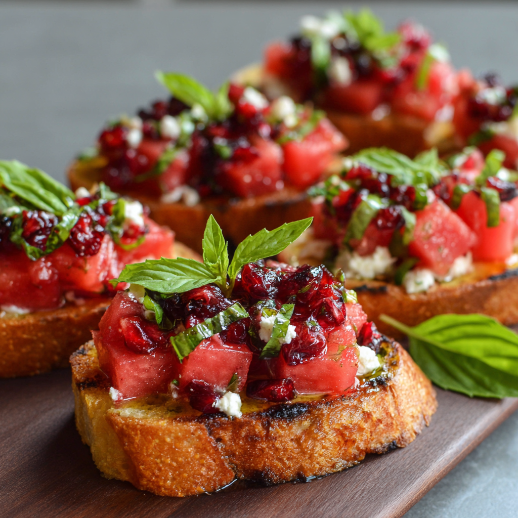 Watermelon Cranberry Bruschetta Recipe - Recipe Image