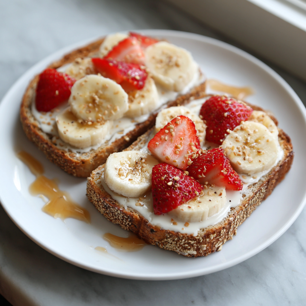 Banana Yogurt Toast Recipe - Recipe Image