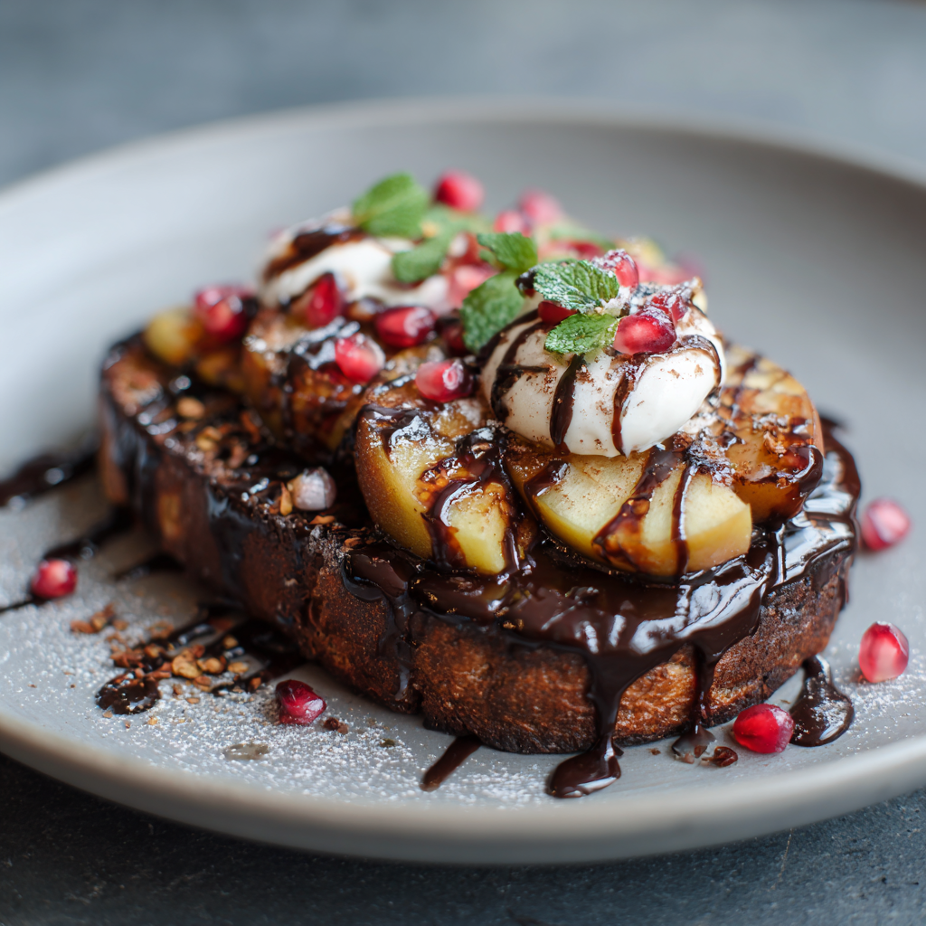 Chocolate Apple Toast Recipe - Recipe Image