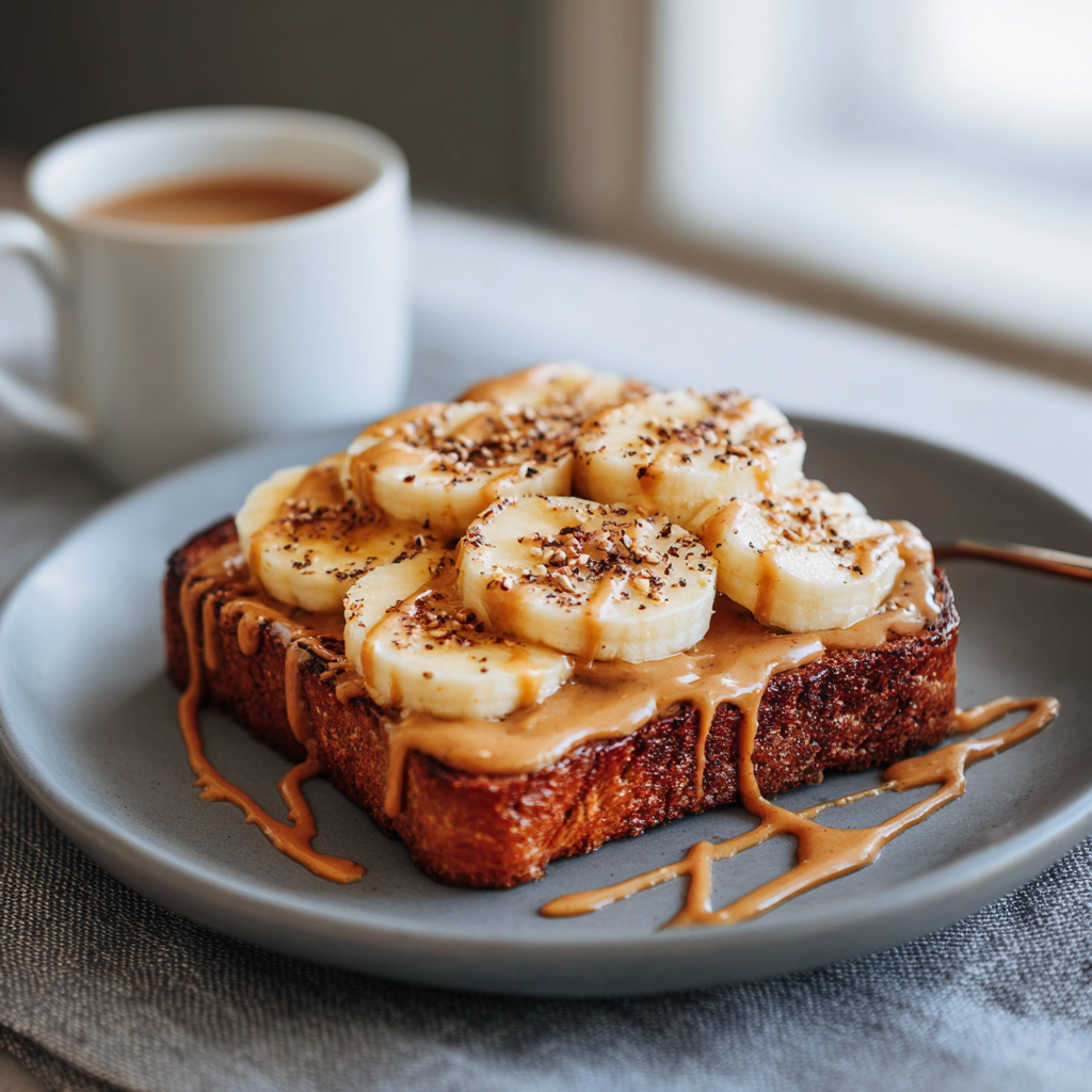 Peanut Butter Banana Toast Recipe - Recipe Image