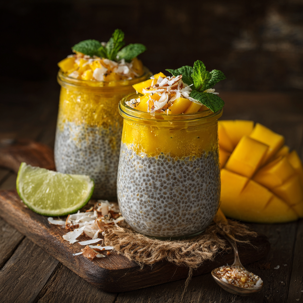 Mango Coconut Chia Pudding Recipe - Recipe Image