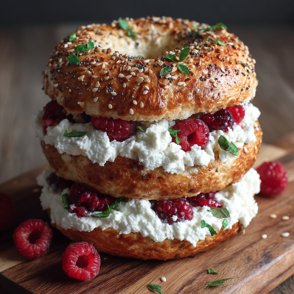 Cottage Cheese Protein Bagel Recipe - Recipe Image