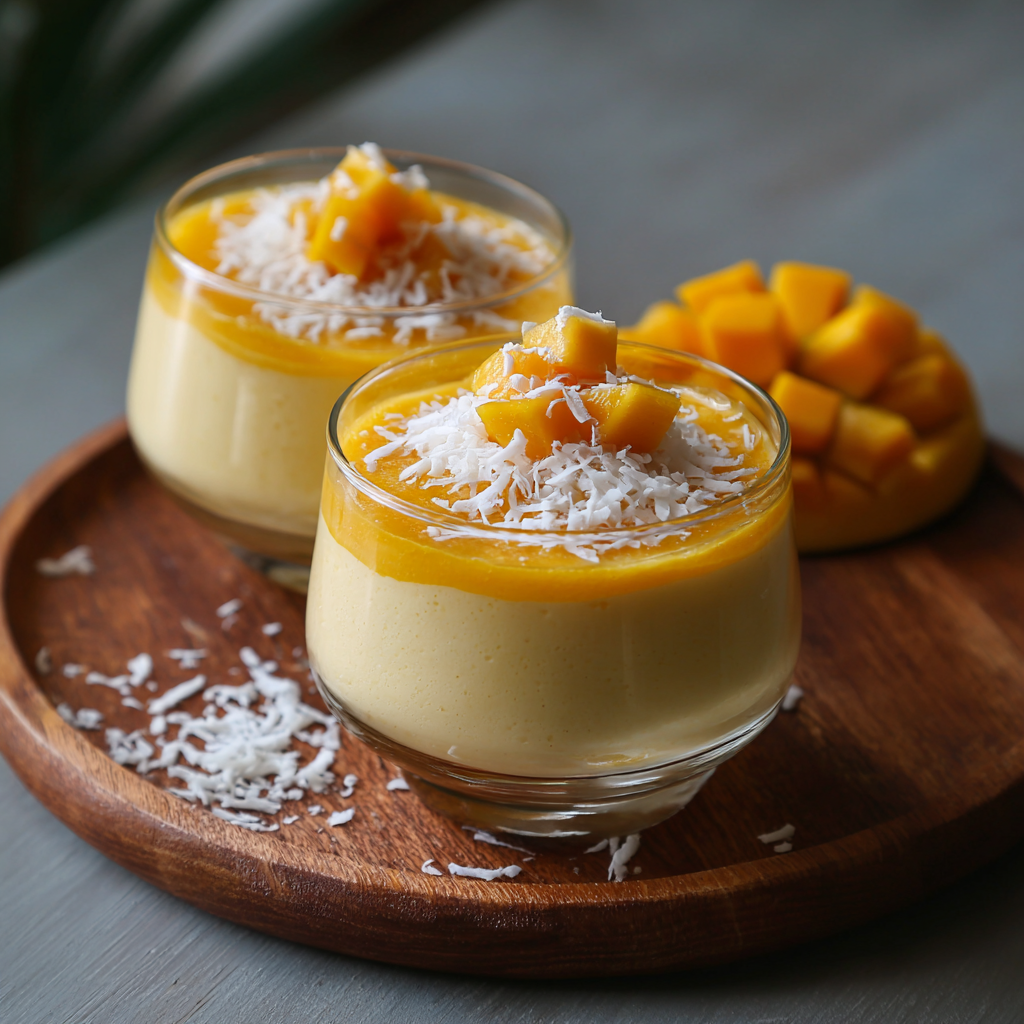 Mango Coconut Pudding Recipe - Recipe Image