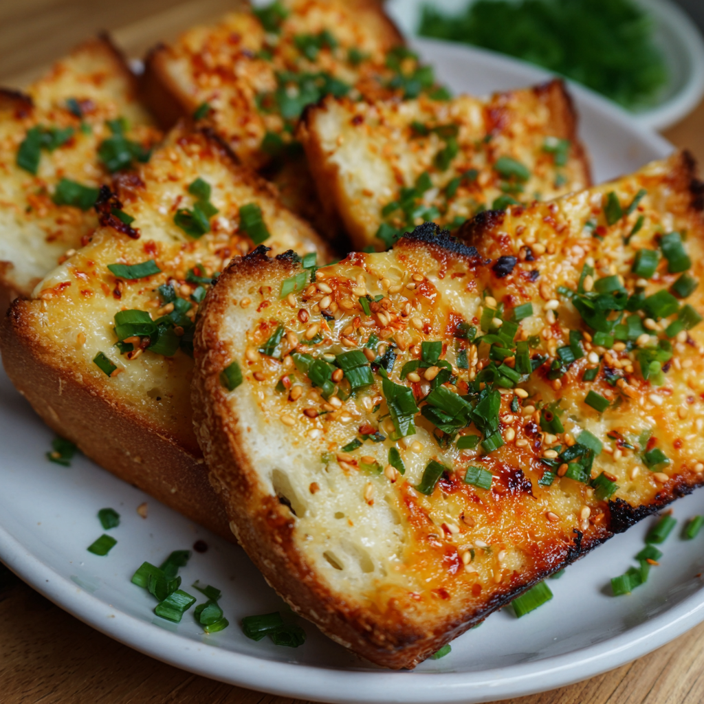 Korean Garlic Cheese Bread Recipe - Recipe Image