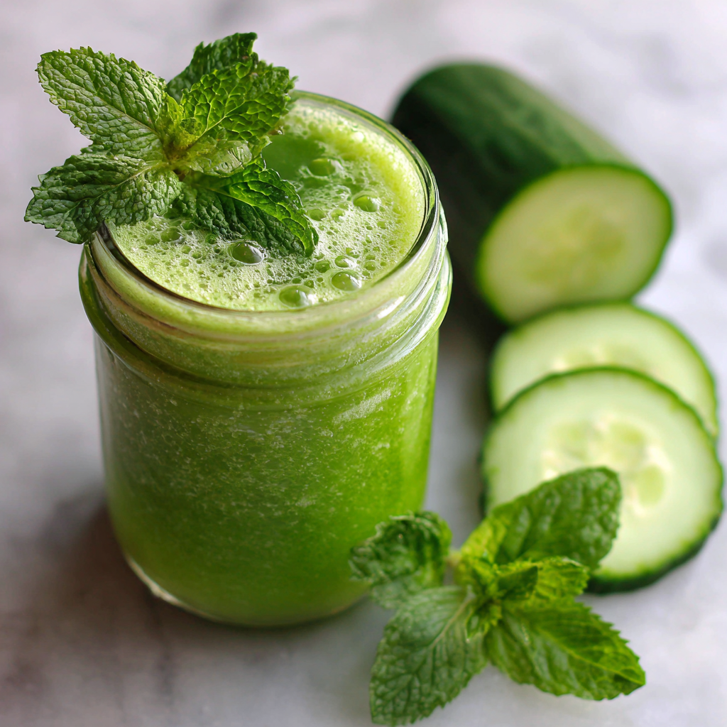 Cucumber Mint Detox Juice Recipe - Recipe Image