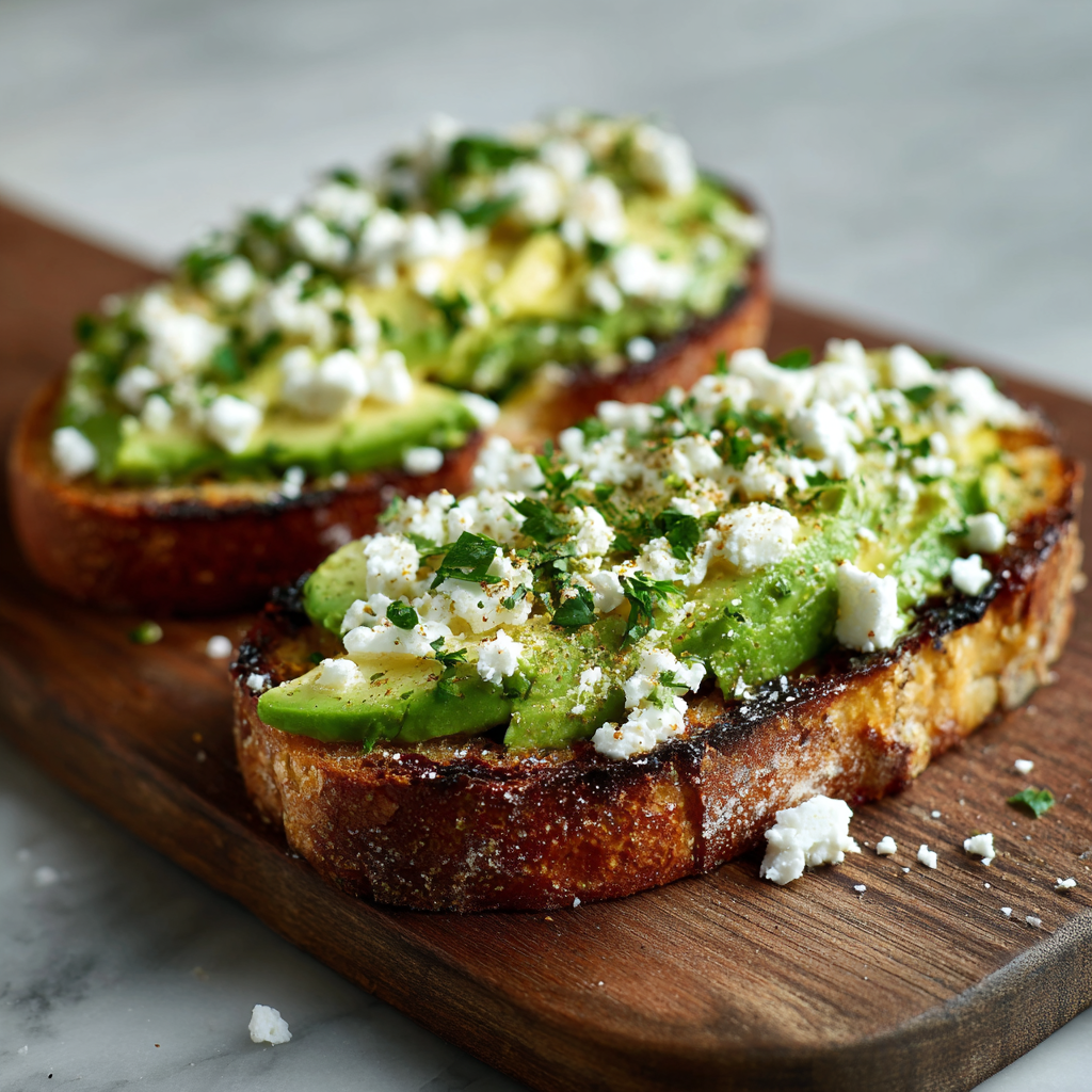 Avocado Feta Toast Recipe - Recipe Image
