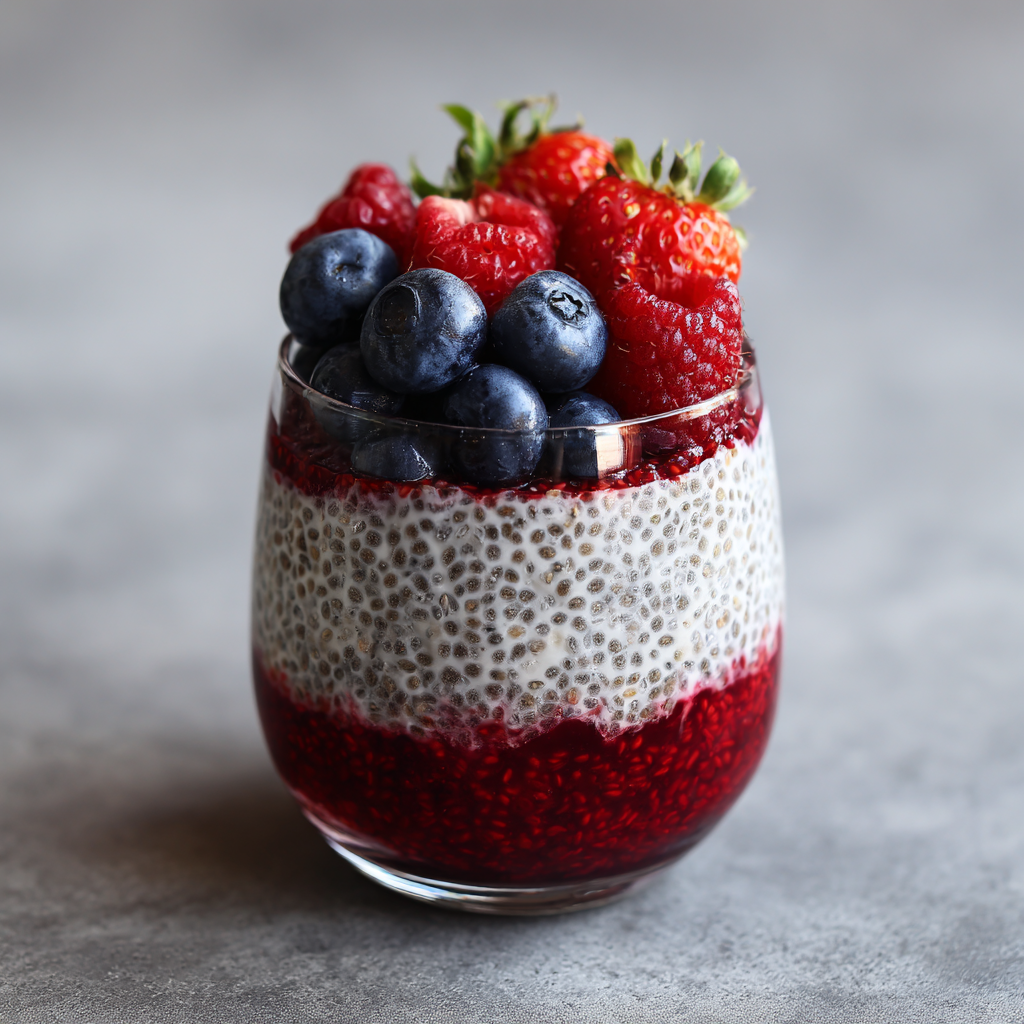 Berry Cheesecake Chia Parfait Recipe - Recipe Image