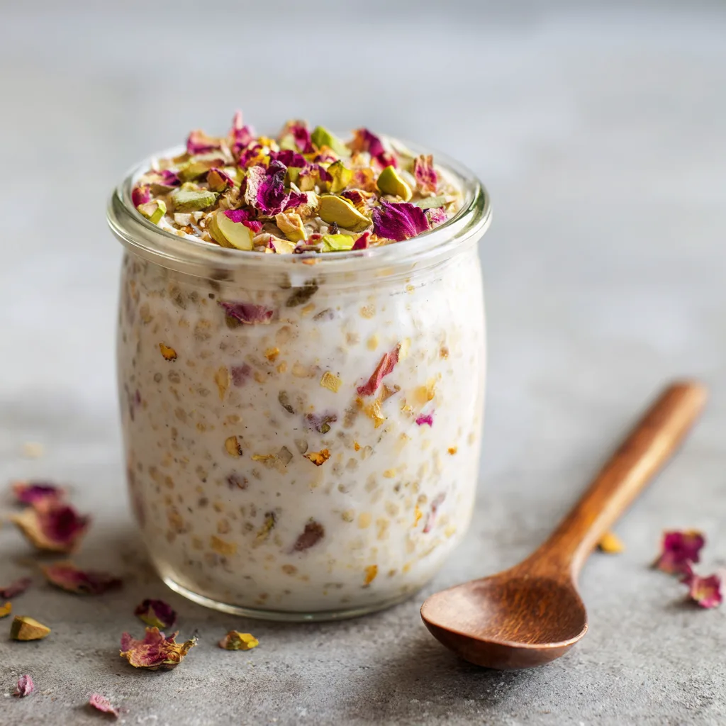 Pistachio Rose Overnight Oats Recipe