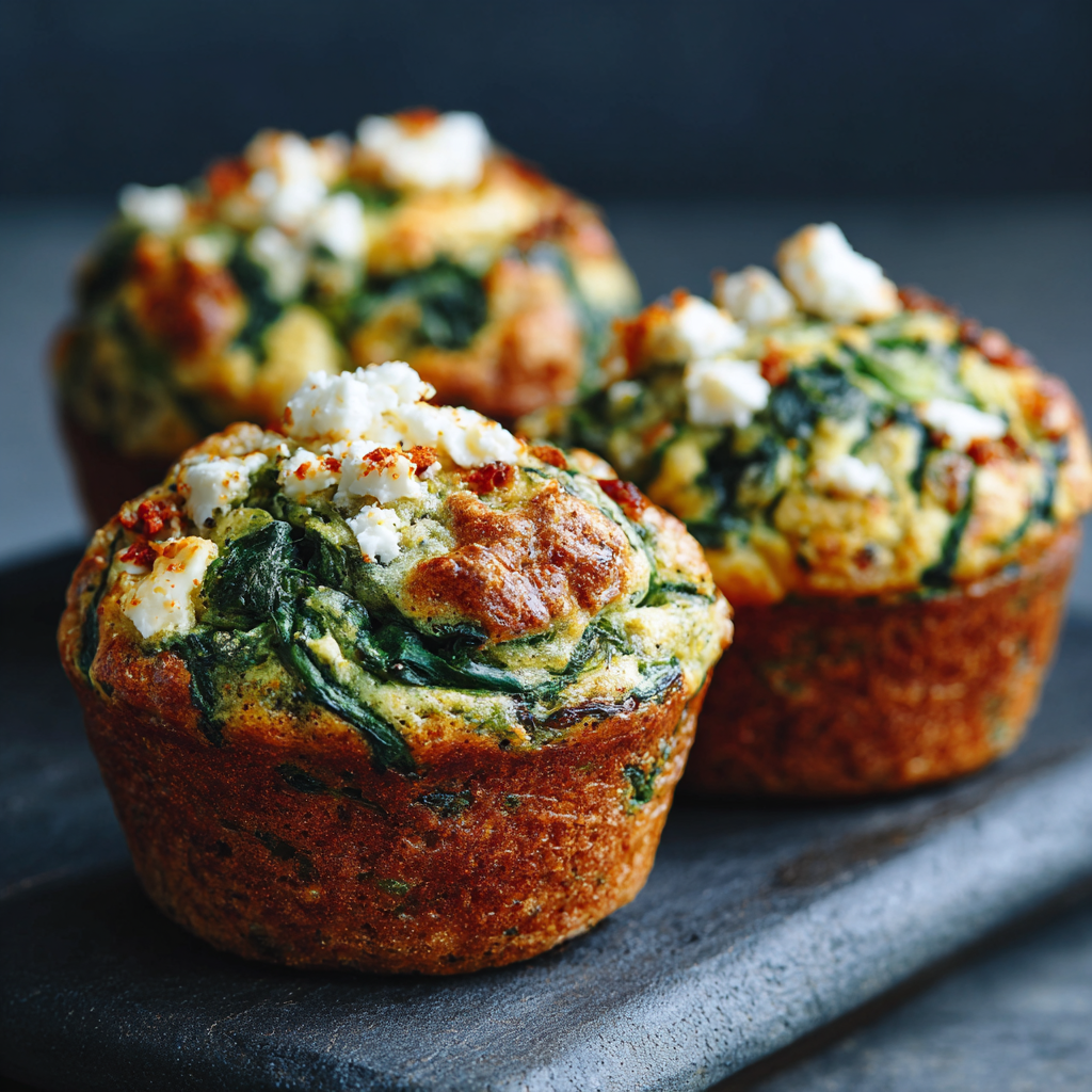Spinach Feta Breakfast Muffins Recipe - Recipe Image