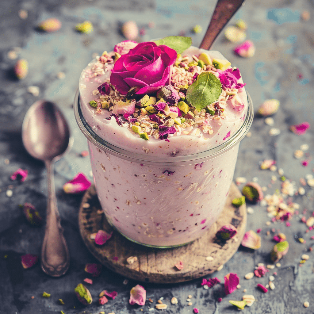 Pistachio Rose Overnight Oats Recipe