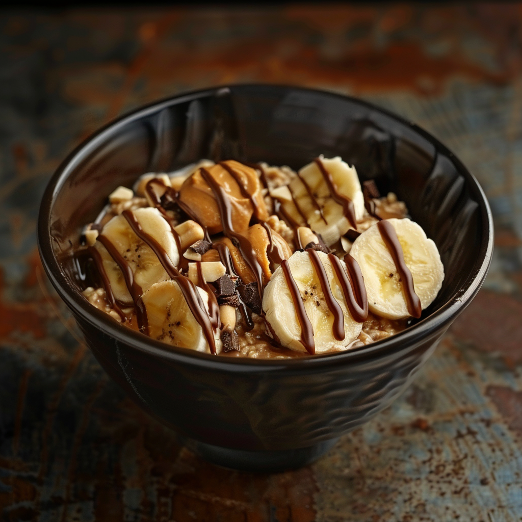 Chocolate Banana Peanut Oat Bowl Recipe