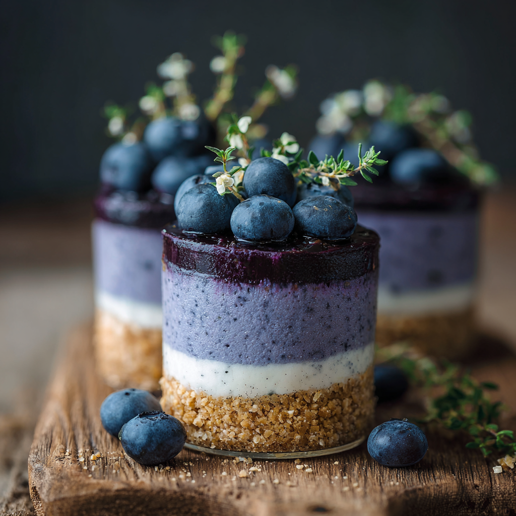 Blueberry Thyme Cheesecake Cylinder Recipe - Recipe Image
