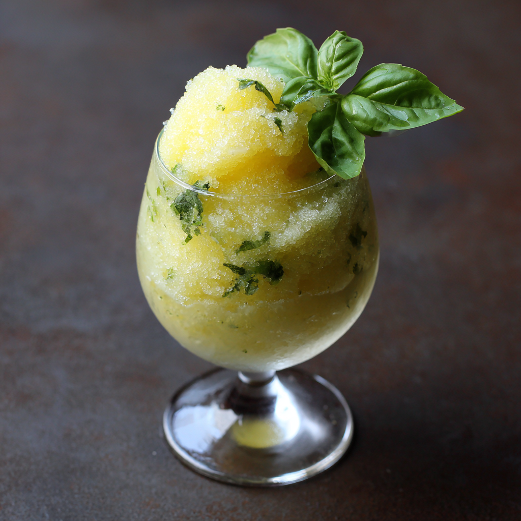 Pineapple Basil Sorbet Glass Recipe 3 Pineapple Basil Sorbet Glass Recipe - Recipe Image