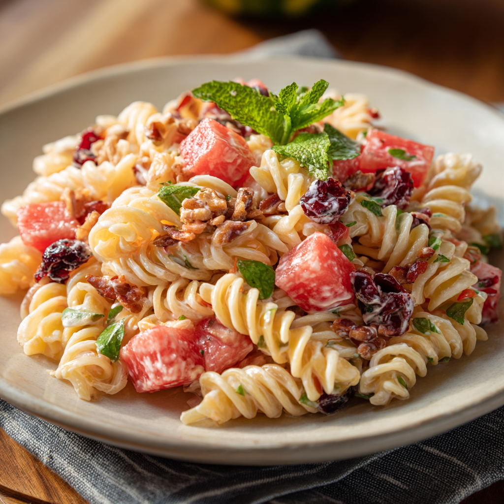 Watermelon Cranberry Pasta Salad Recipe - Recipe Image