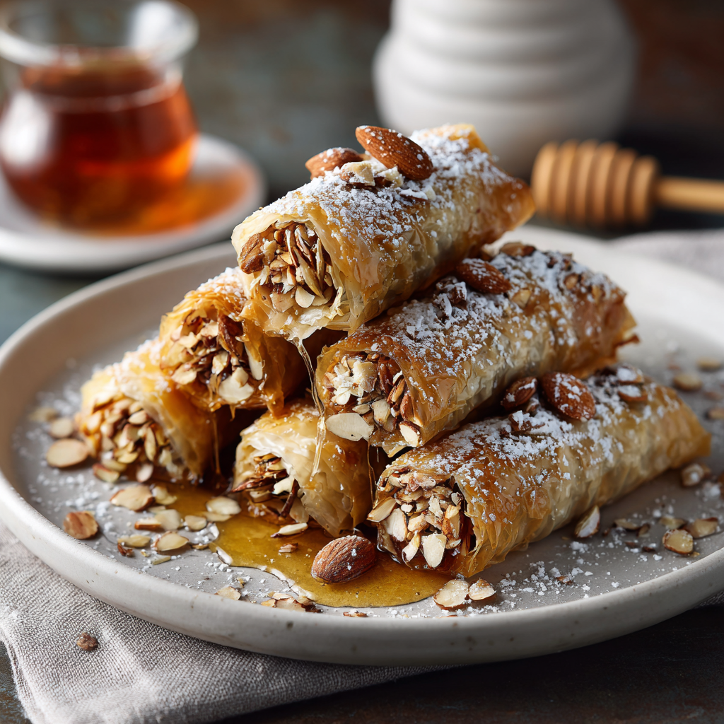 Honey Almond Baklava Rolls Recipe