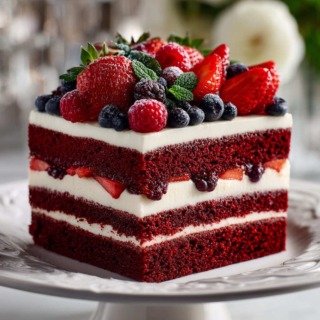 Red Velvet Berry Cake Recipe