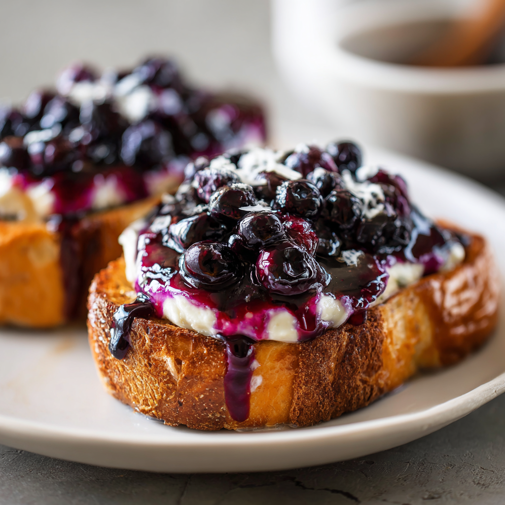 Blueberry Cheesecake Toast Recipe