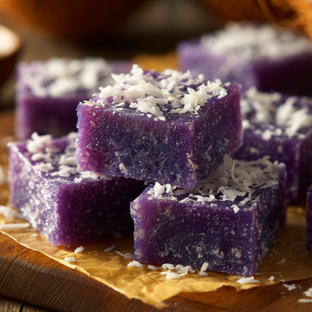 Ube Coconut Mochi Bars Recipe