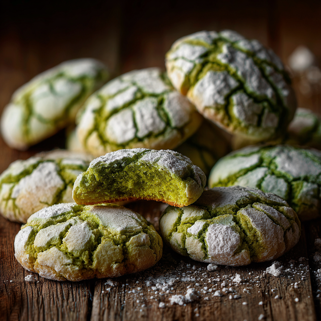 Pandan Coconut Crinkle Cookies Recipe 3 Pandan Coconut Crinkle Cookies Recipe - Recipe Image