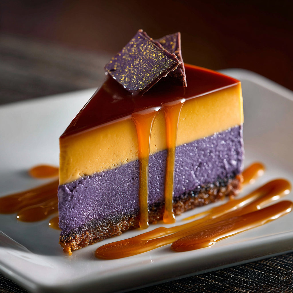 Ube Leche Flan Cheesecake Recipe - Recipe Image