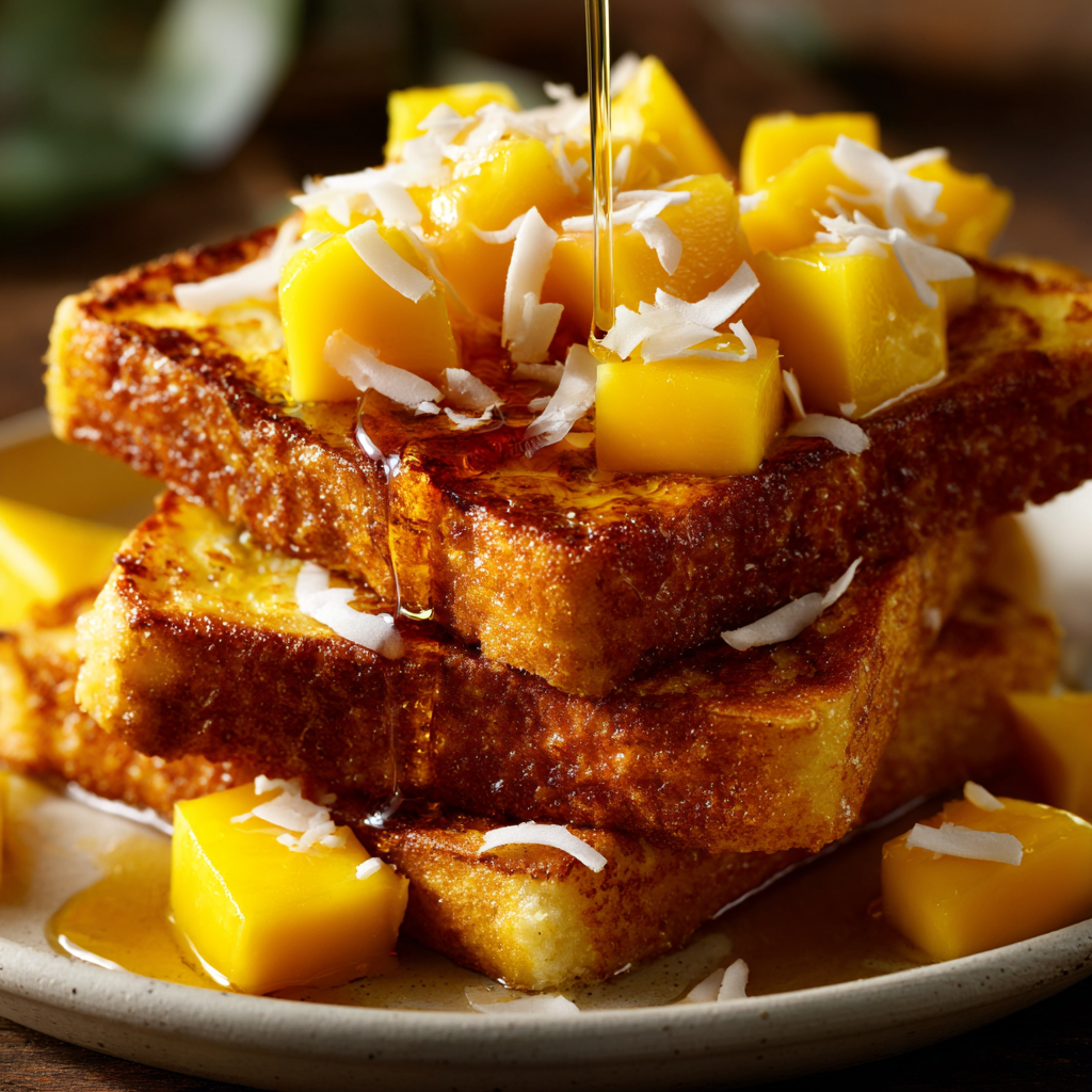 Mango Coconut French Toast Recipe - Recipe Image