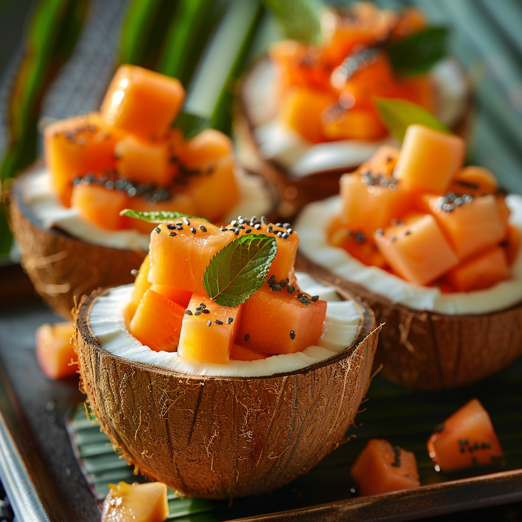 Tropical Papaya Coconut Cups Recipe
