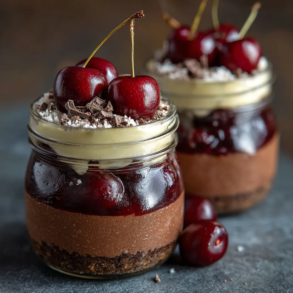 Cherry Chocolate Cheesecake Jars Recipe