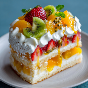 Tropical Fruit Parfait Cake Recipe