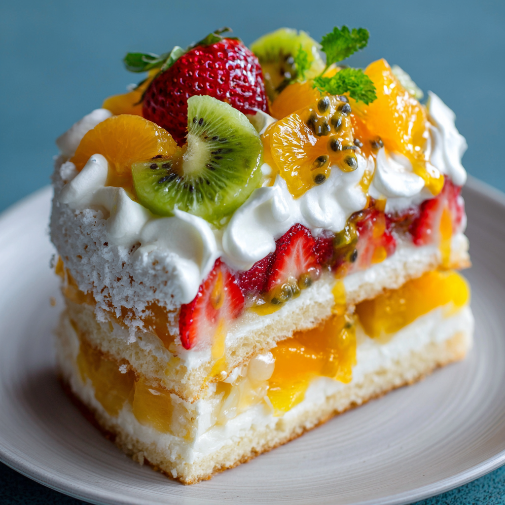 Tropical Fruit Parfait Cake Recipe
