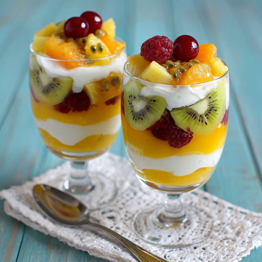 Tropical Vanilla Fruit Parfaits Recipe