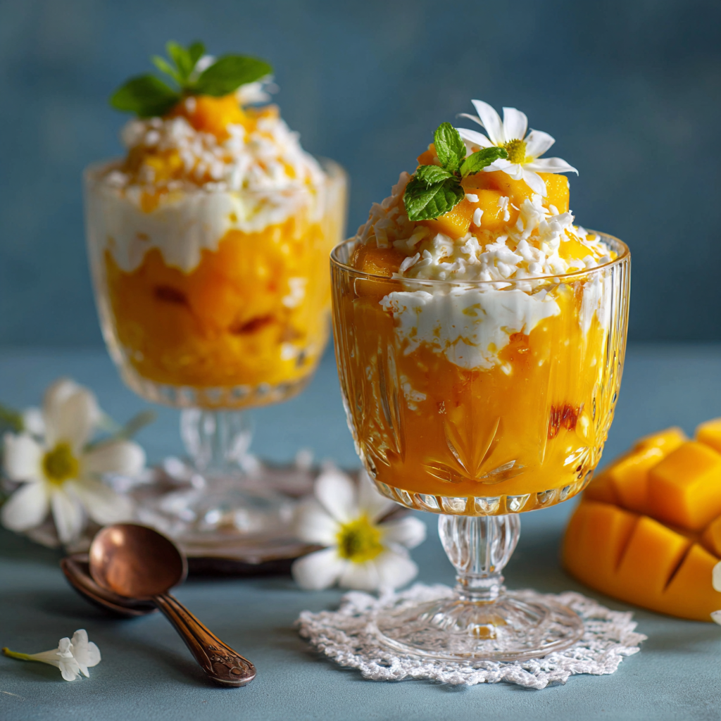 Coconut Mango Ice Dessert Recipe