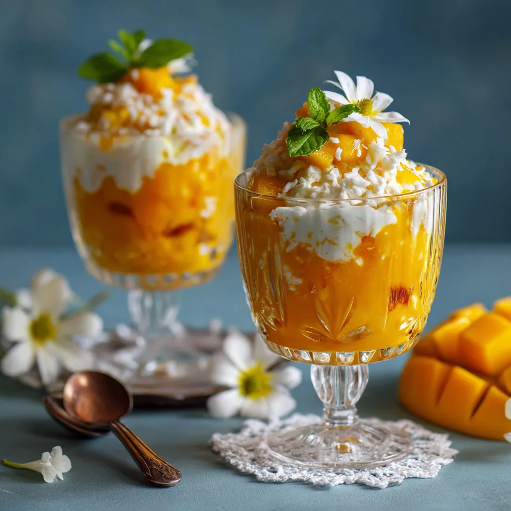 Coconut Mango Ice Dessert Recipe