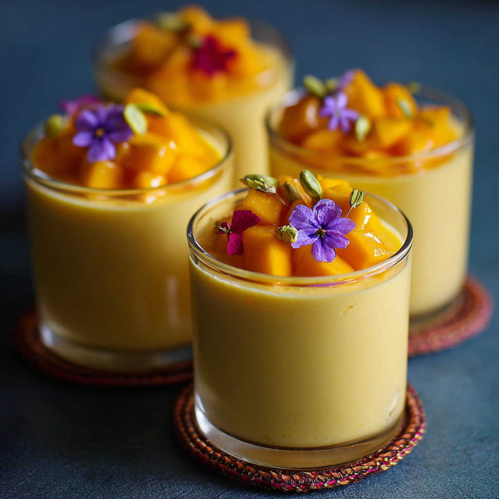 Mango Vanilla Custard Cups Recipe