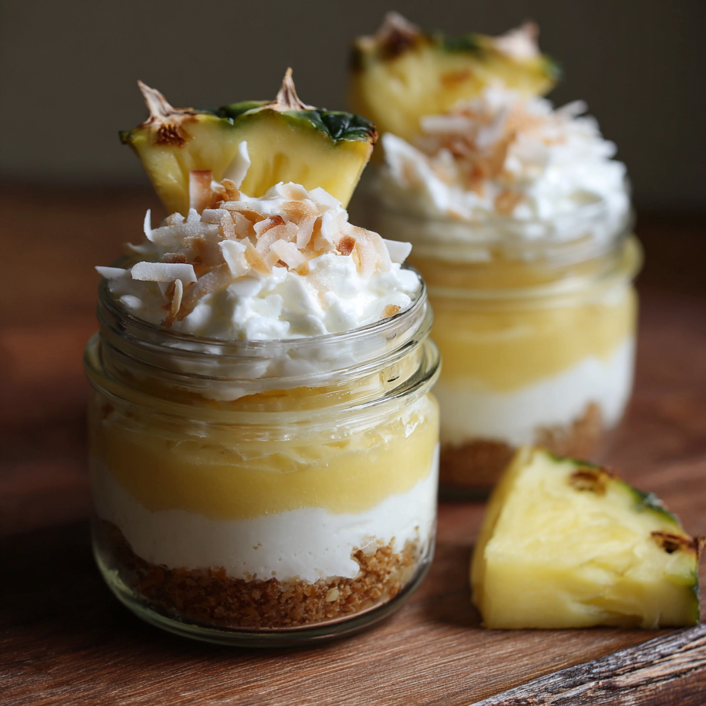 Pineapple Coconut Cheesecake Jars Recipe